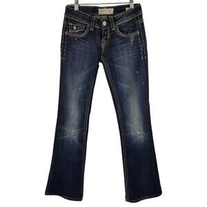 MEK Denim Buckle Oldham Bootcut Whiskering Distressed Jean's 25/34